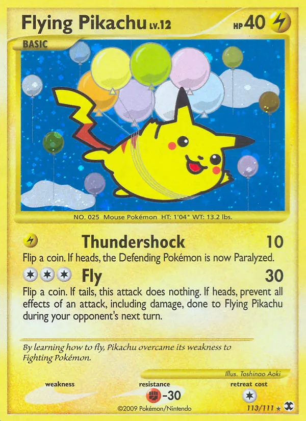 Flying Pikachu kartı