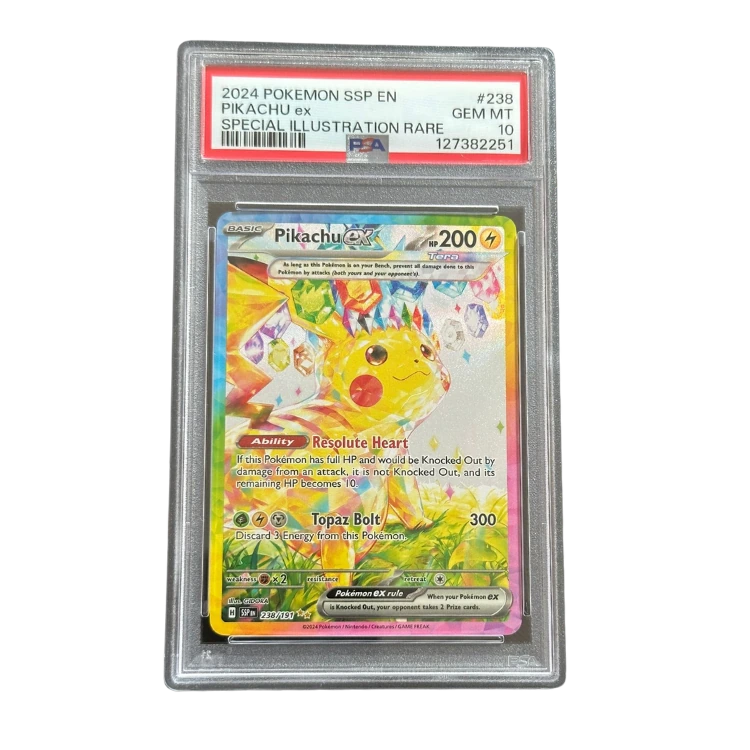 Pikachu ex · Surging Sparks #238 · PSA 10